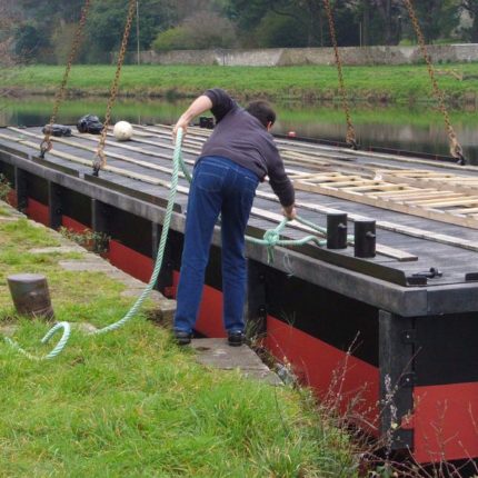 Préparation du ponton pour essai stabilité